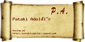 Pataki Adolár névjegykártya